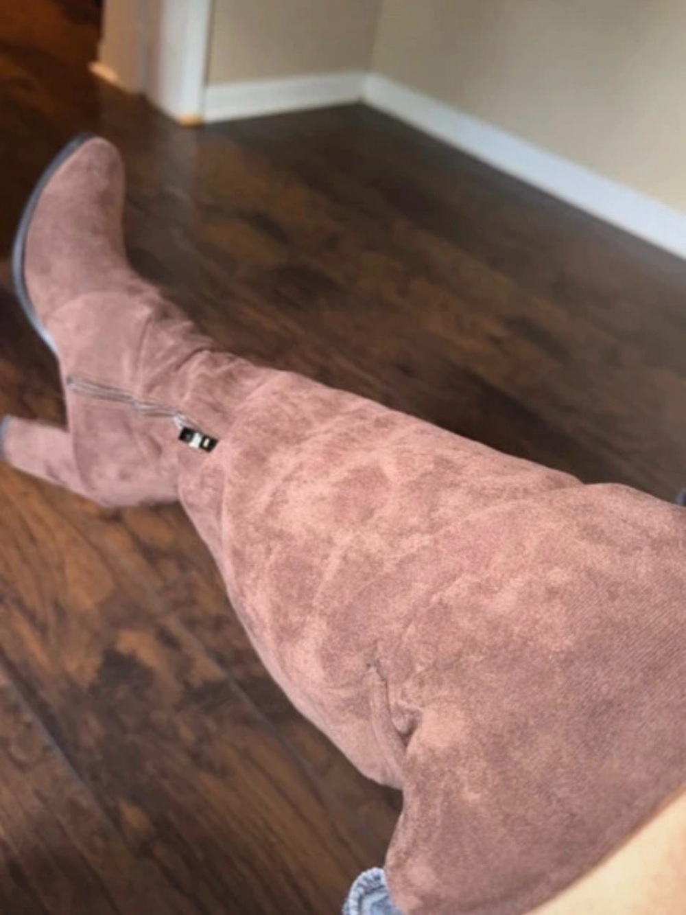 Suede Over-the-Knee Women's Boot - Dusty Brown